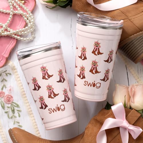 Swig Life 32oz Insulated Tumbler, Travel Coffee Tumbler with Lid, Cup Holder Friendly, Stainless Steel Travel Coffee Mug, Glitter Tumbler, Glitter Gifts (Confetti)