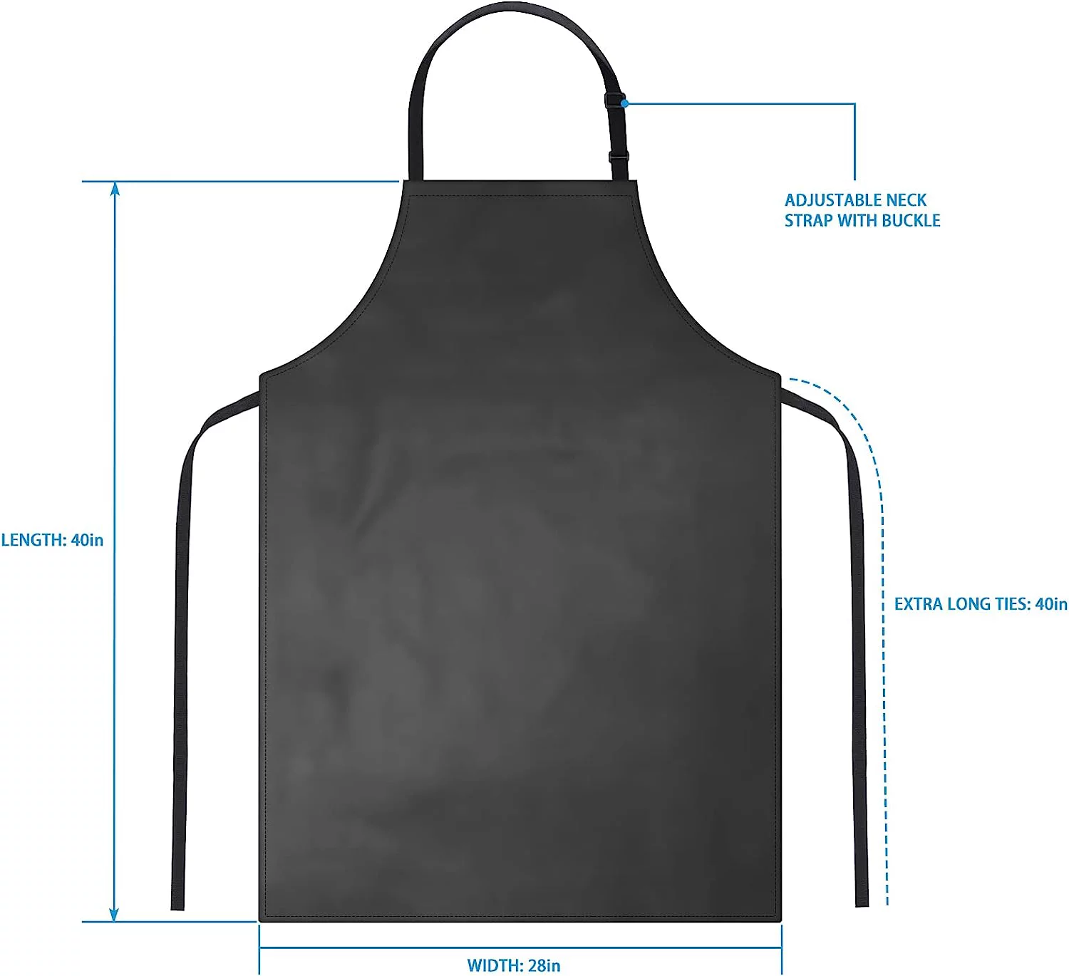 2 Pack Waterproof Rubber Vinyl Apron 40