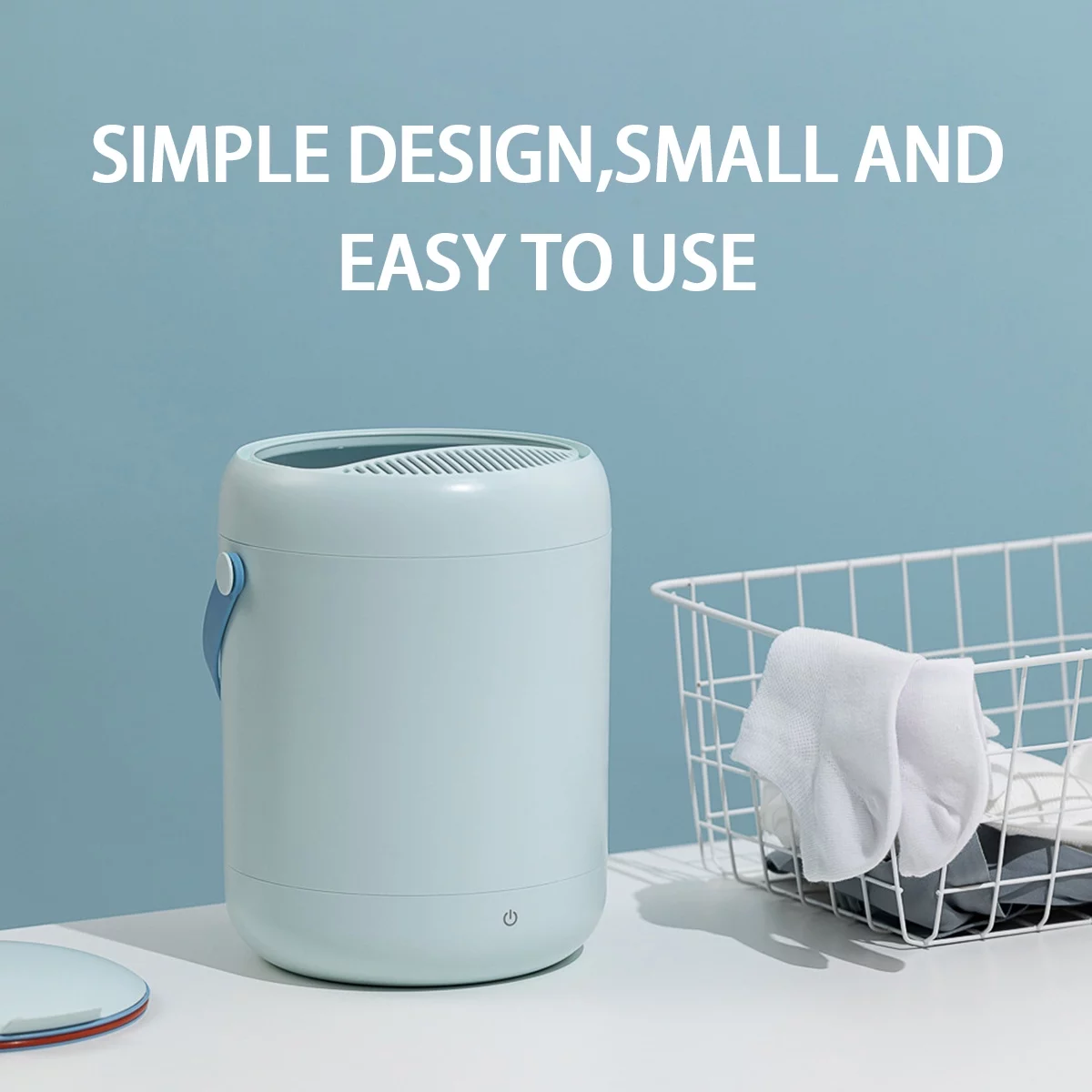 TurboClean Smart Clothes Washing Machine - Antibacterial Underwear & Socks Washer with Blue Light, Compact & Efficient