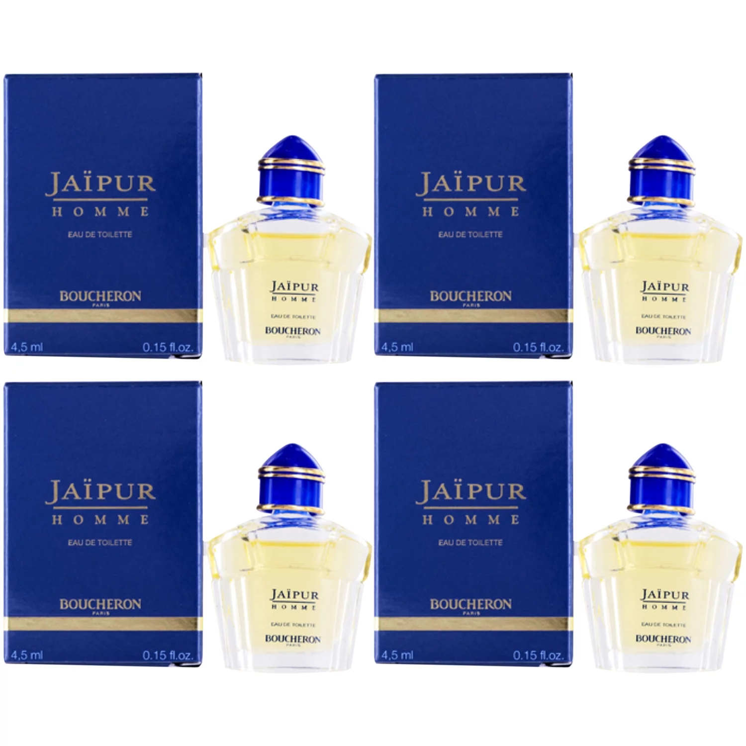 Pack of (4) Boucheron Jaipur Homme Cologne for Men, 0.15 fl oz