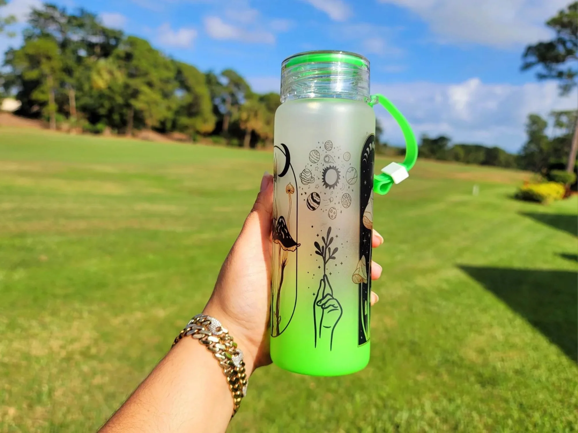 Mushroom Beer Can Glass | Boho Mushroom Coffee Glass | Aesthetic Coffee Glass | 17 oz