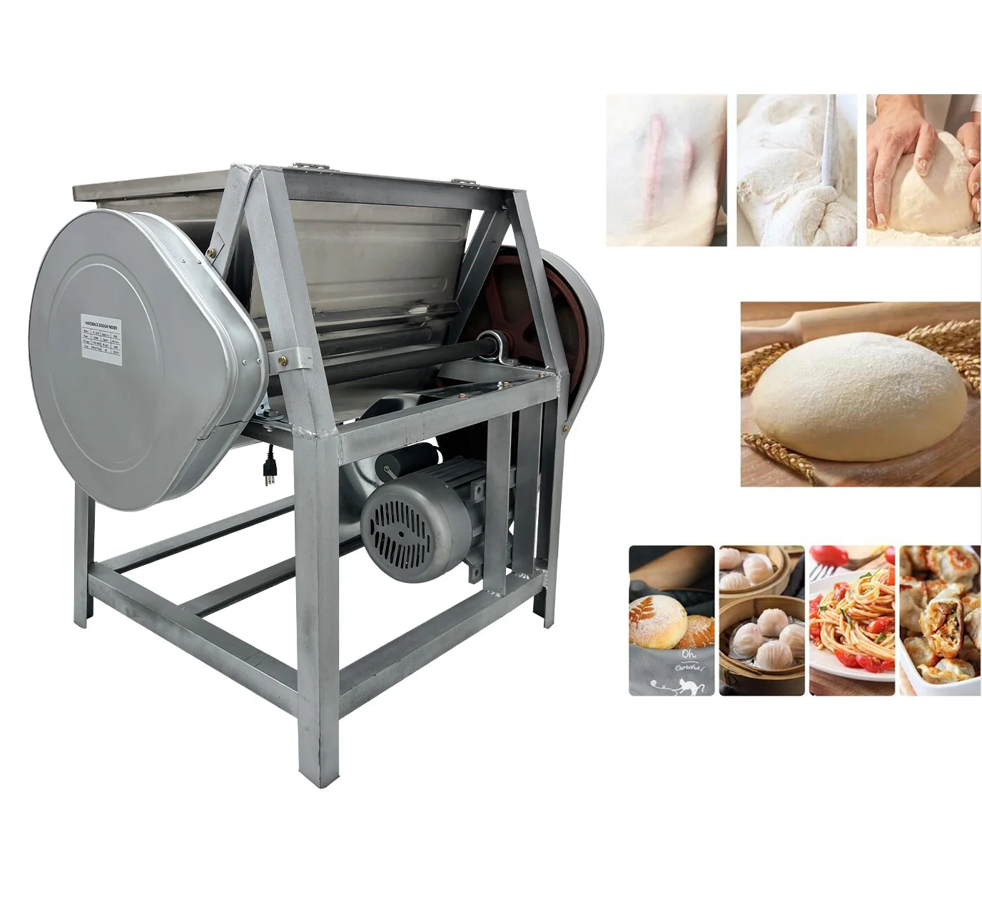 Techtongda Commercial Electric Dough Mixer Mixing Machine Blender Flour Mixing Machine Capacity 50QT Stainless Steel Professional Kitchen Equipment