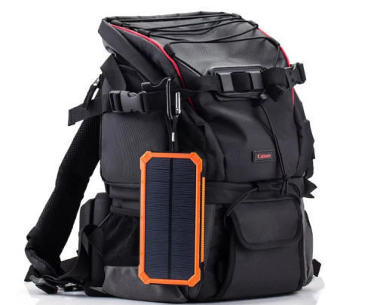 Waterproof, 10000mAh, Portable Solar Charger, Dual USB Battery Power Bank, F Phone, External Battery Backup for Products, Red