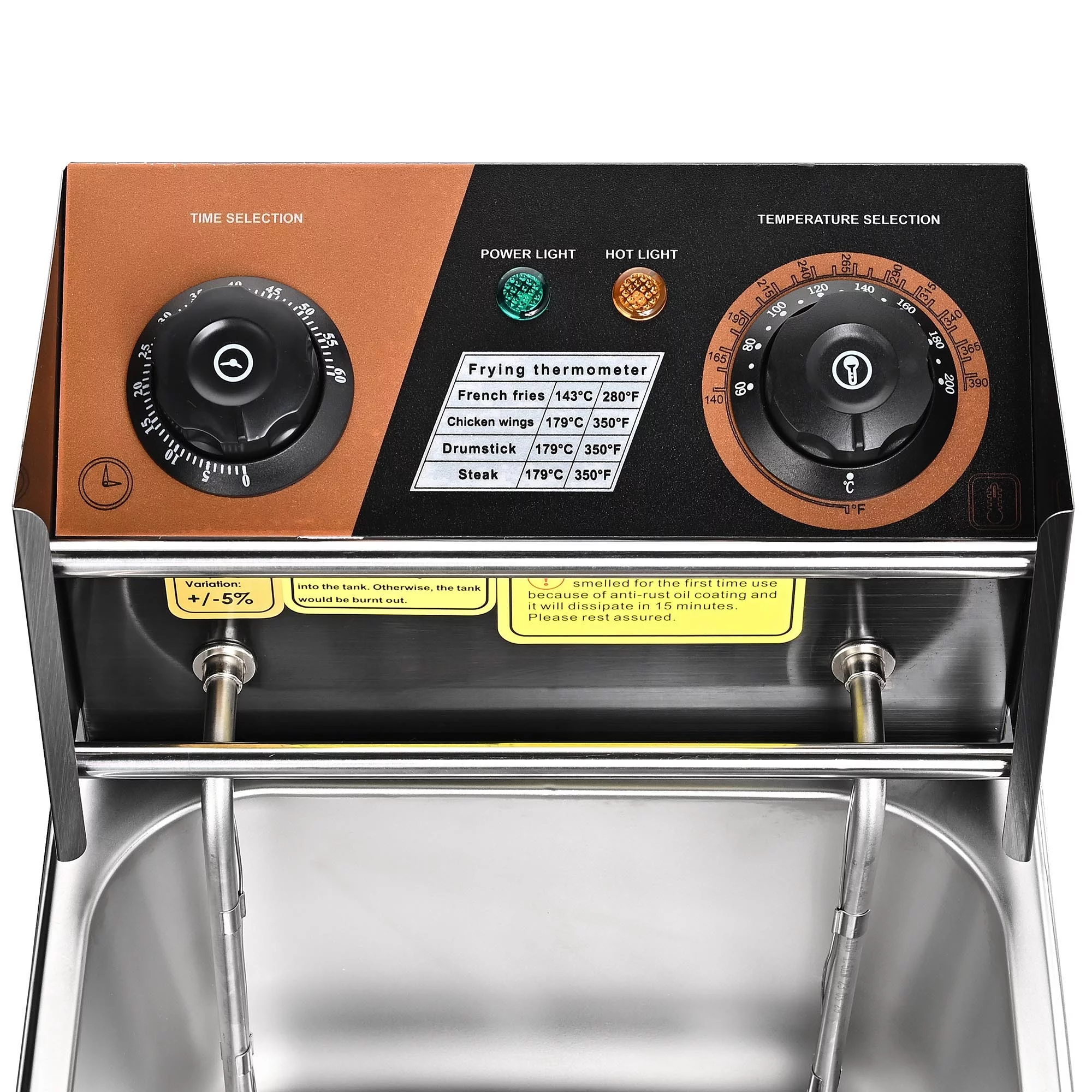 Deep Fryer,Commercial Electric Deep Fryer,Stainless Steel with Basket & Lid,Temperature Control Frying Machine,110V