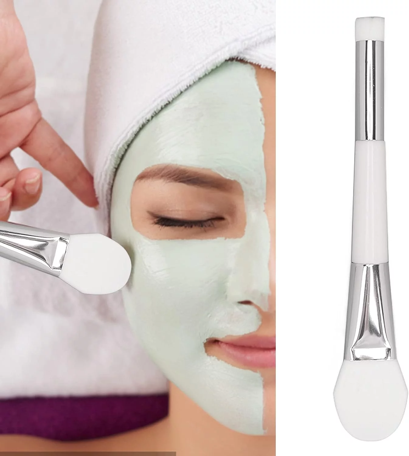 5pcs Double Headed Mask Brushing Mask Applying Silicone Makeup Brush Brush To Clean Nose Face Soft Fashionable Family Beauty Salon