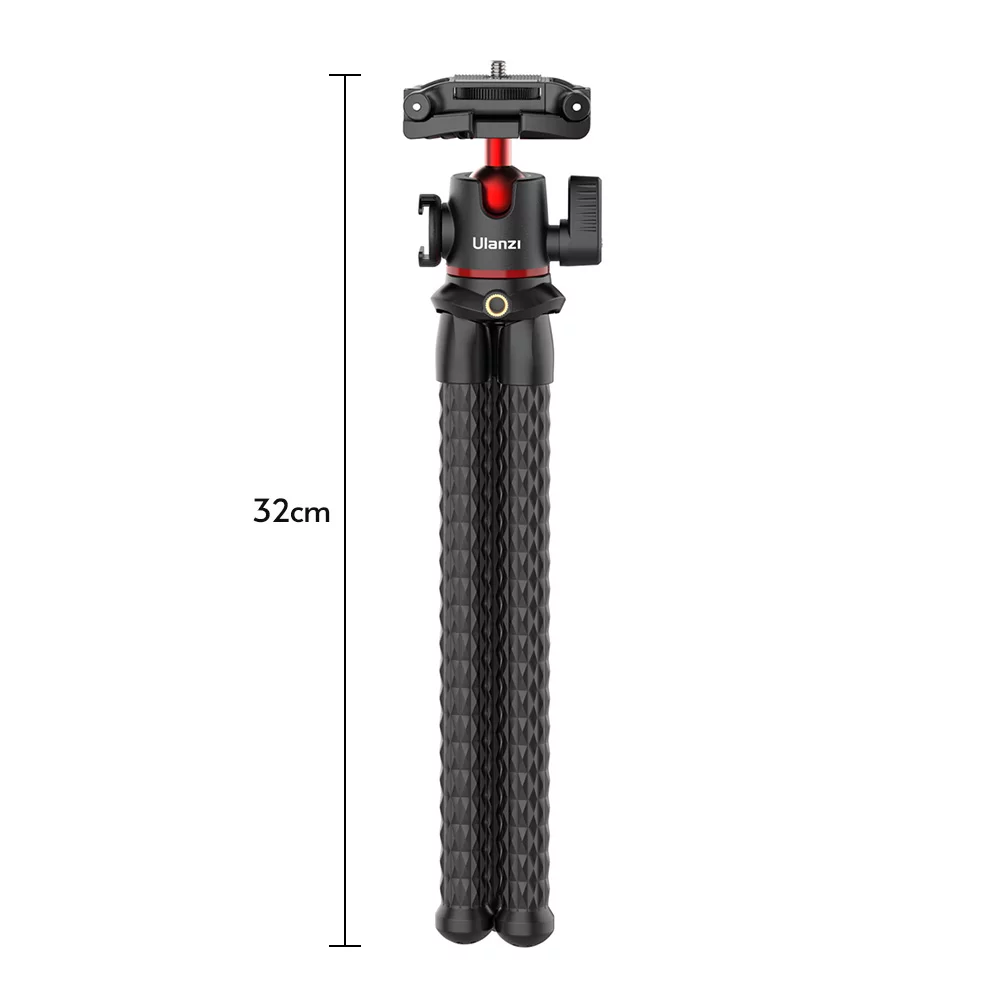 ULANZI MT-33 Multifunctional Flexible Mini Octopus Tripod with Cold Shoe Mount 360° Rotatable Panoramic Ball Head Quick Release Plate Max. 2KG Load Bearing for Smartphone Camera Live Streami