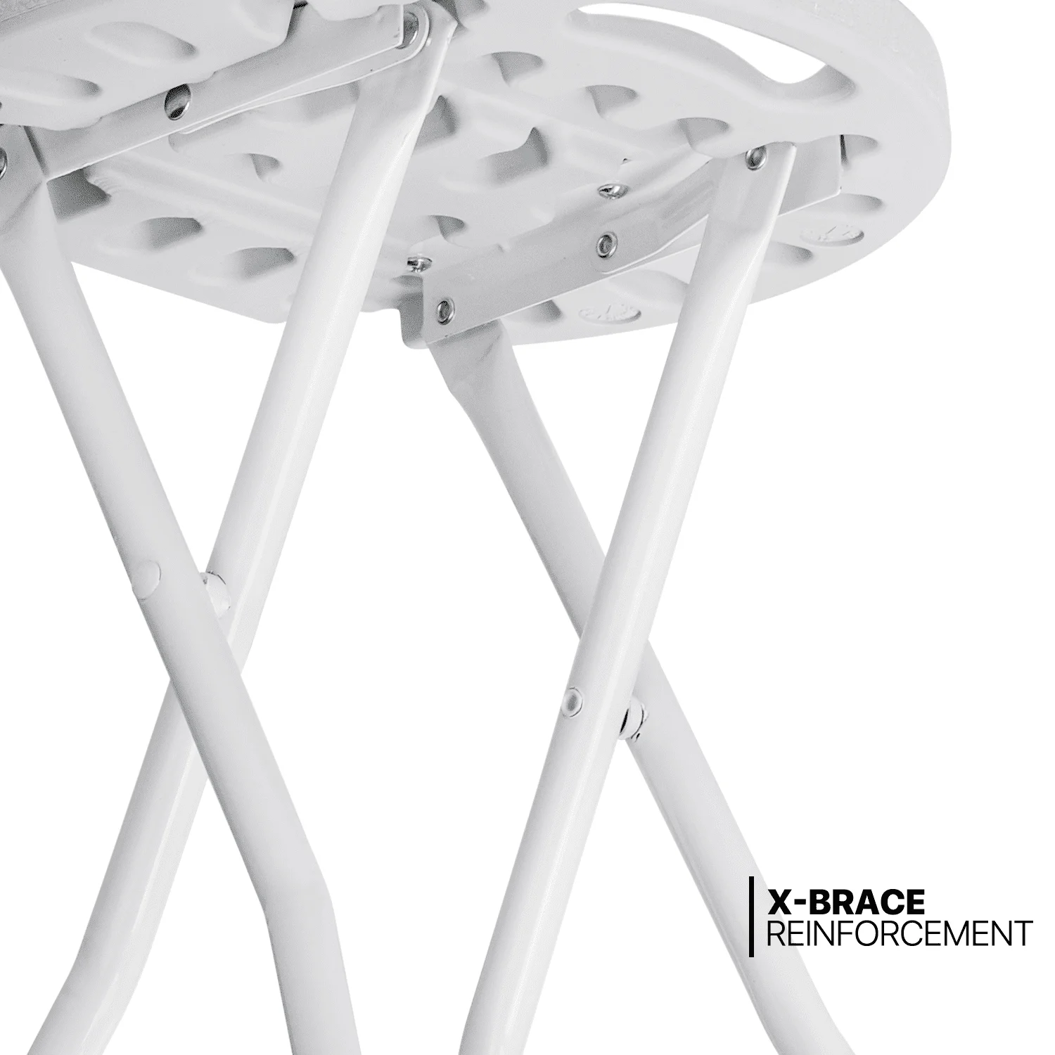 Magshion 7 Pieces 4.5 FT Folding Round Table and Chair Set, Event Wedding Card Desk with Handle and Foldable Stools with Steel Frame, White