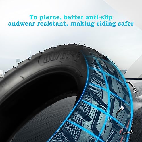 80/65-6 scooter tire off Road，10in Tires Inner Tubes Replacement Thickened Pneumatic Tyres 255x80 10x3.0 Compatible with Electric Scooter Nanrobot D4/D6+ 2.0