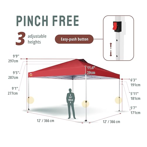 CROWN SHADES 10x10 Pop Up Canopy - Beach Tent with One Push Setup - Easy Outdoor Sun Shade for Events, Parties, Camping - Gazebo with STO-N-Go Cover Bag, Silver Coated Top, White