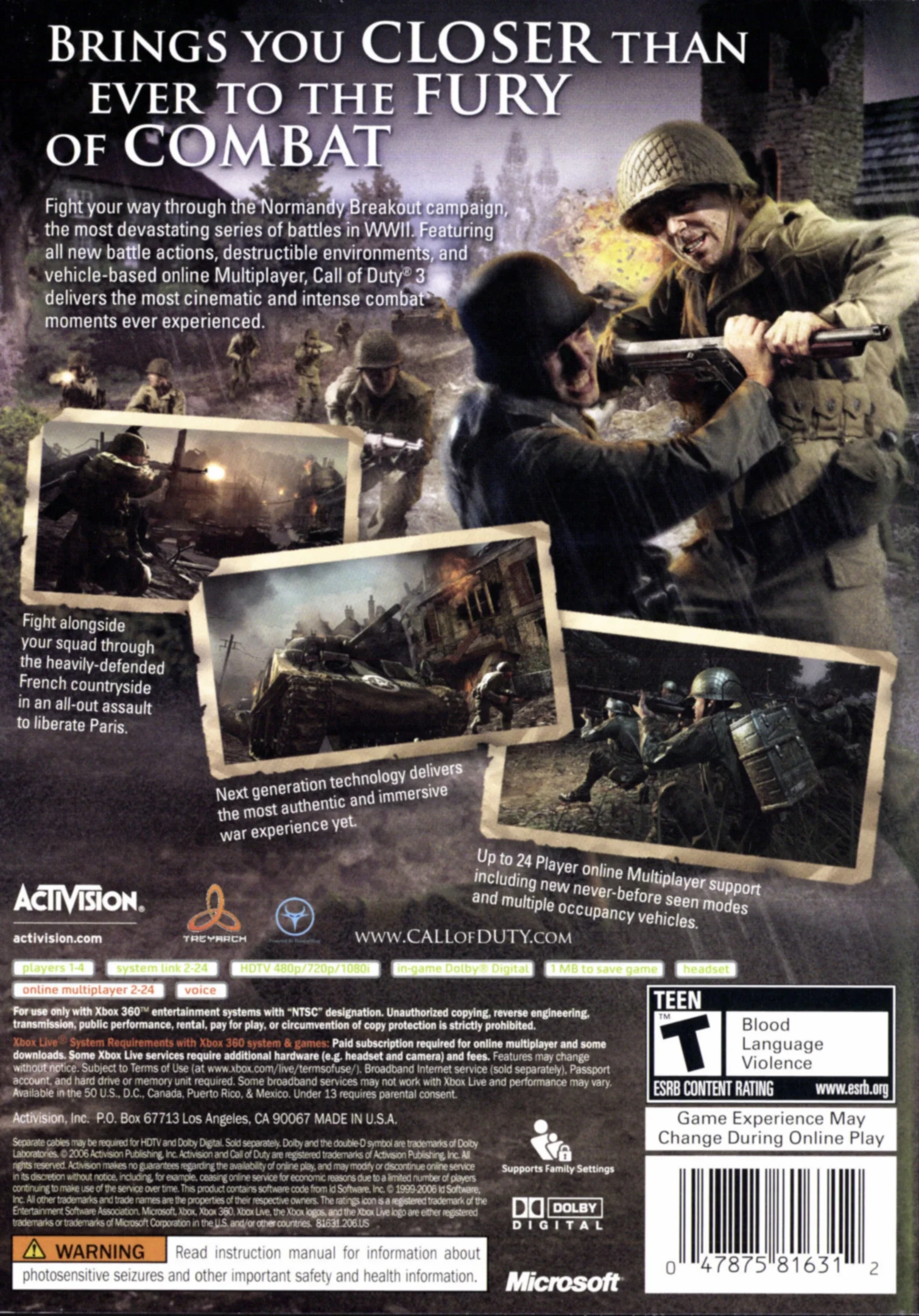 Call of Duty 3 Xbox 360 CIB