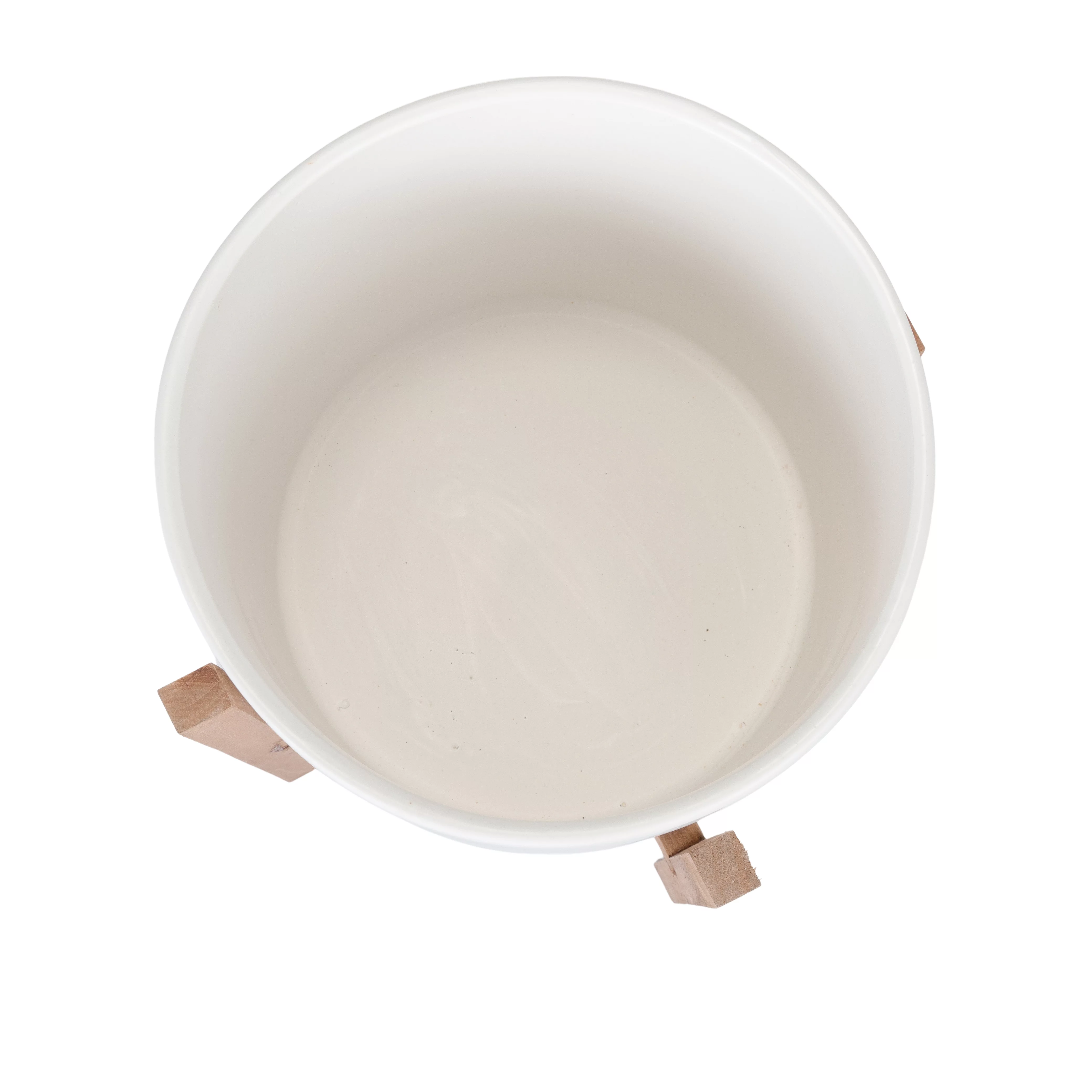 Liam Modern Ceramic Planter with Wood Legs