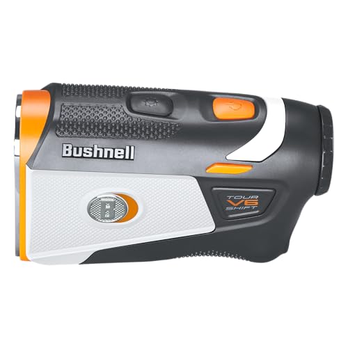 Bushnell Golf Tour V6 Shift Laser Rangefinder with Slope Switch, Visual Jolt Flag Locking, Magnetic Mount, 1300 Yard Range 6X Magnification