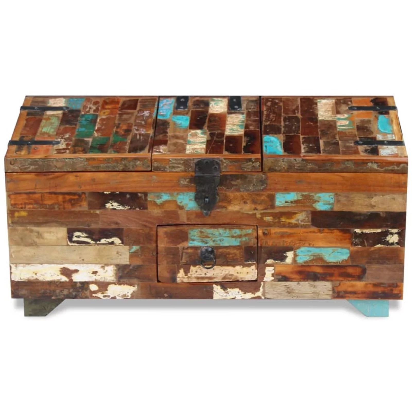 Anself Coffee Table Box Chest Solid Reclaimed Wood 31.5