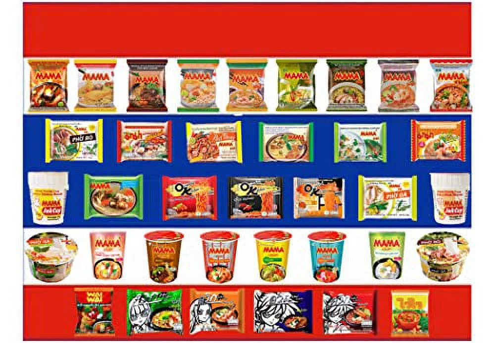 HCG Asian Ramen Noodle Variety Pack of 12 Instant Noodles and Chopsticks