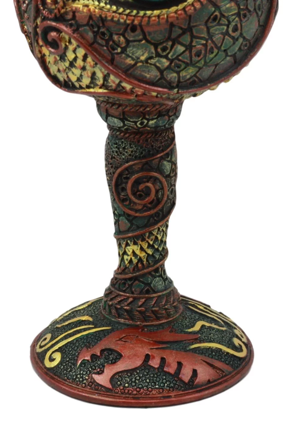 Ebros Wizard's Alchemy Eye Of The Dragon Wine Goblet Chalice 7oz Capacity Figurine Resin With Stainless Steel Liner