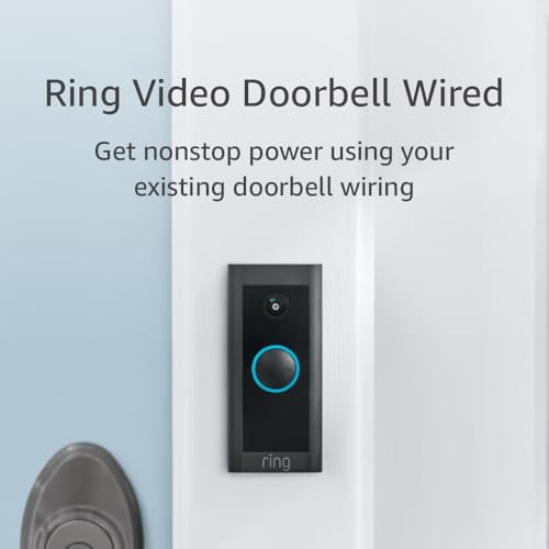 Ring Video Doorbell Wired (newest model), Use Two-Way Talk, advanced motion detection, HD camera and real-time alerts to monitor your front door (wiring required)