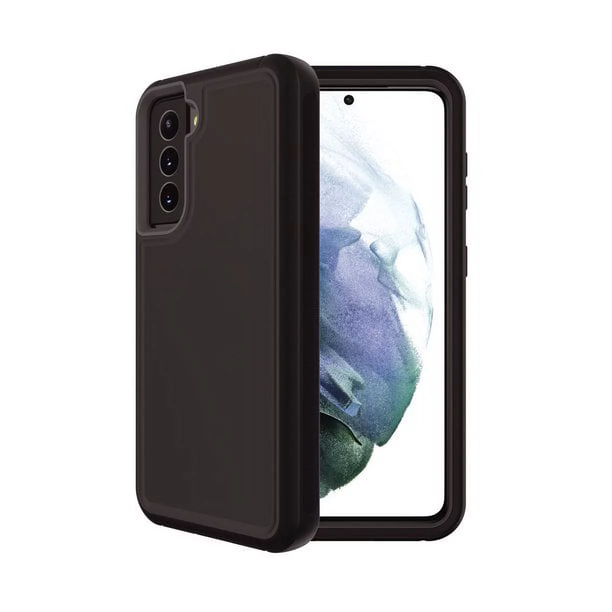 onn. Rugged Phone Case with Holster for Samsung Galaxy S21 5G - Black