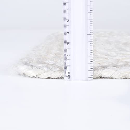 Hausattire Bohemian Braided Rug 2'x3' - Multi Color, Small Farmhouse Jute Cotton Area Rag Rugs for Entryway, Kids Playroom, Front Door | Colorful Hand Woven Reversible Accent Mat - 24x36 Inch