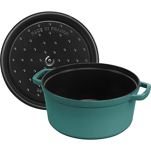STAUB Cast Iron Dutch Oven 5.5-qt Round Cocotte, Made in France, Serves 5-6, Black Matte