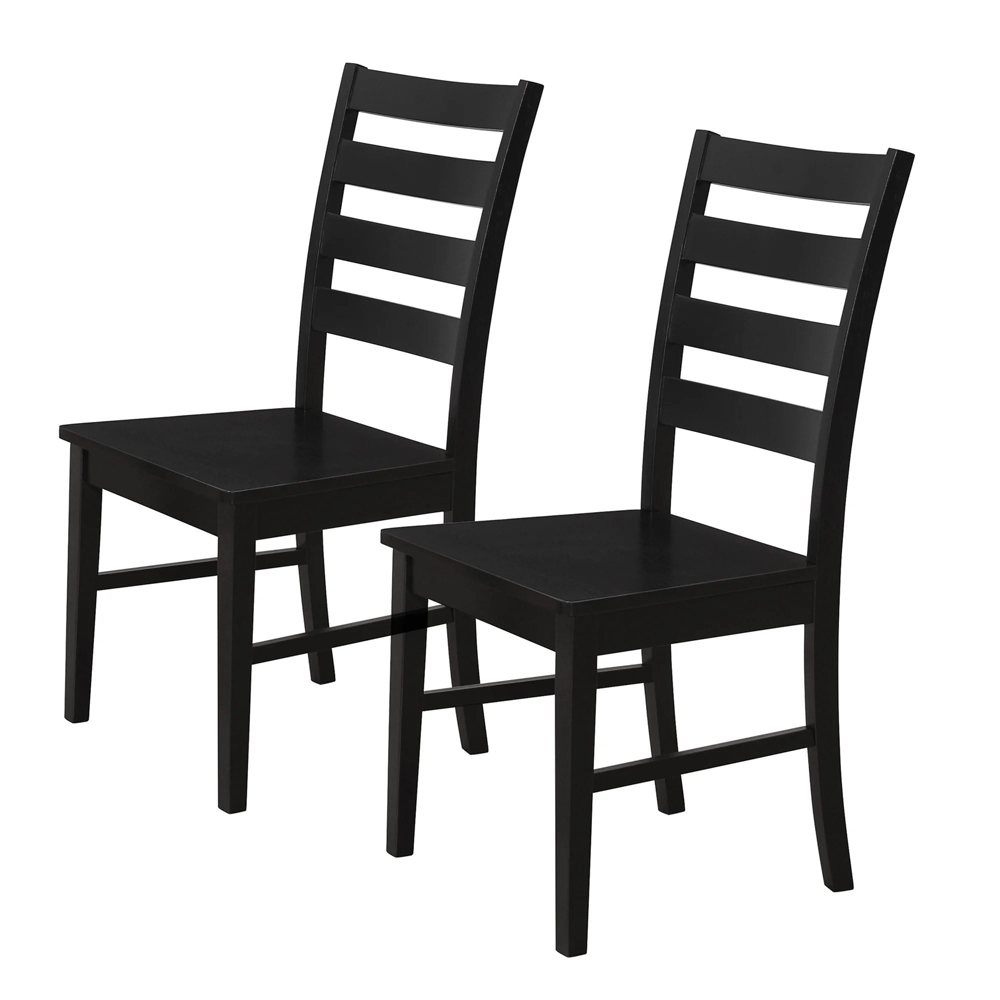 Walker Edison Modern Farmhouse Dining Chair, Set of 2, Black