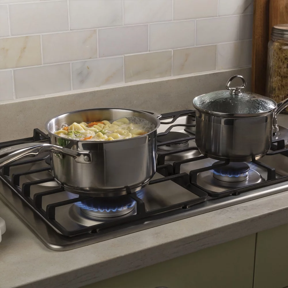 GE JGP3530SLSS 30 inch Built-In Gas Cooktop Bundle with Premium 3 YR CPS Enhanced Protection Pack