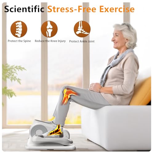 Under Desk Exercise Machine, Electric Leg Exerciser As Seen On TV, 12 Speed Foot Exerciser While Sitting for Seniors, Portable Mini Seated Pedal Exerciser for Home Office