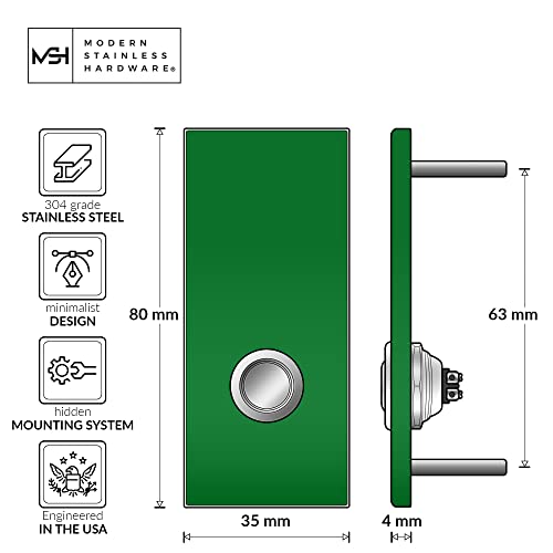 Model R2 Doorbells, R-Series Stainless Steel Designer Doorbells 1.37” x 3.14” x 5/32”