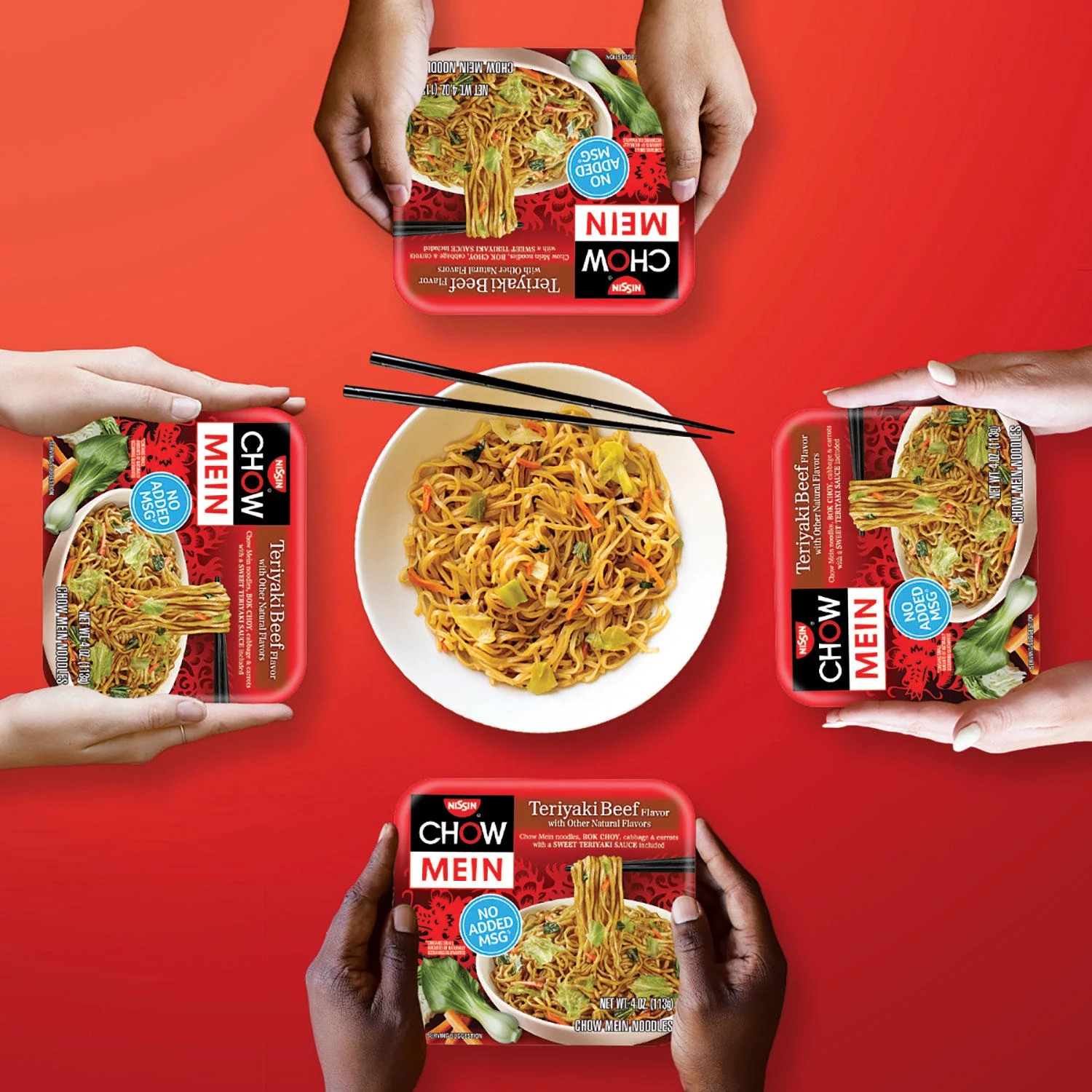 Nissin Chow Mein Noodles, Teriyaki Beef (4 oz., 12 ct.)
