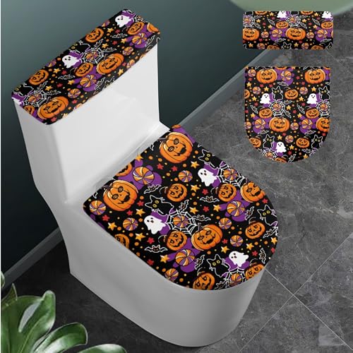 Christmas Trees Toilet Lid Cover and Toilet Tank Cover Set Stretch Seat Covers for Bathroom Accessories Christmas Home Decor Indoor Covers