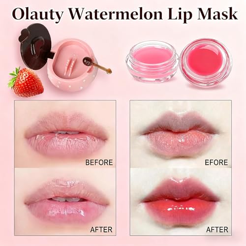 4 PCS Bee Lip Balm Honey Pot-Strawberry, Watermelon, Apple Lime, Honey Lip Mask Overnight Propolis Moisturizing,Vitamin E Prevention Cracked &Chapped Lips,Christmas Gifts Lip Balm