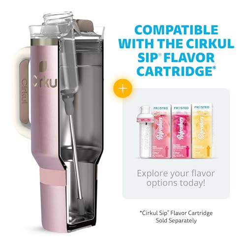 Cirkul 40oz. Carbon Stainless Steel Tumbler with Handle, All-Day StrawSip™, Double-Wall Insulated