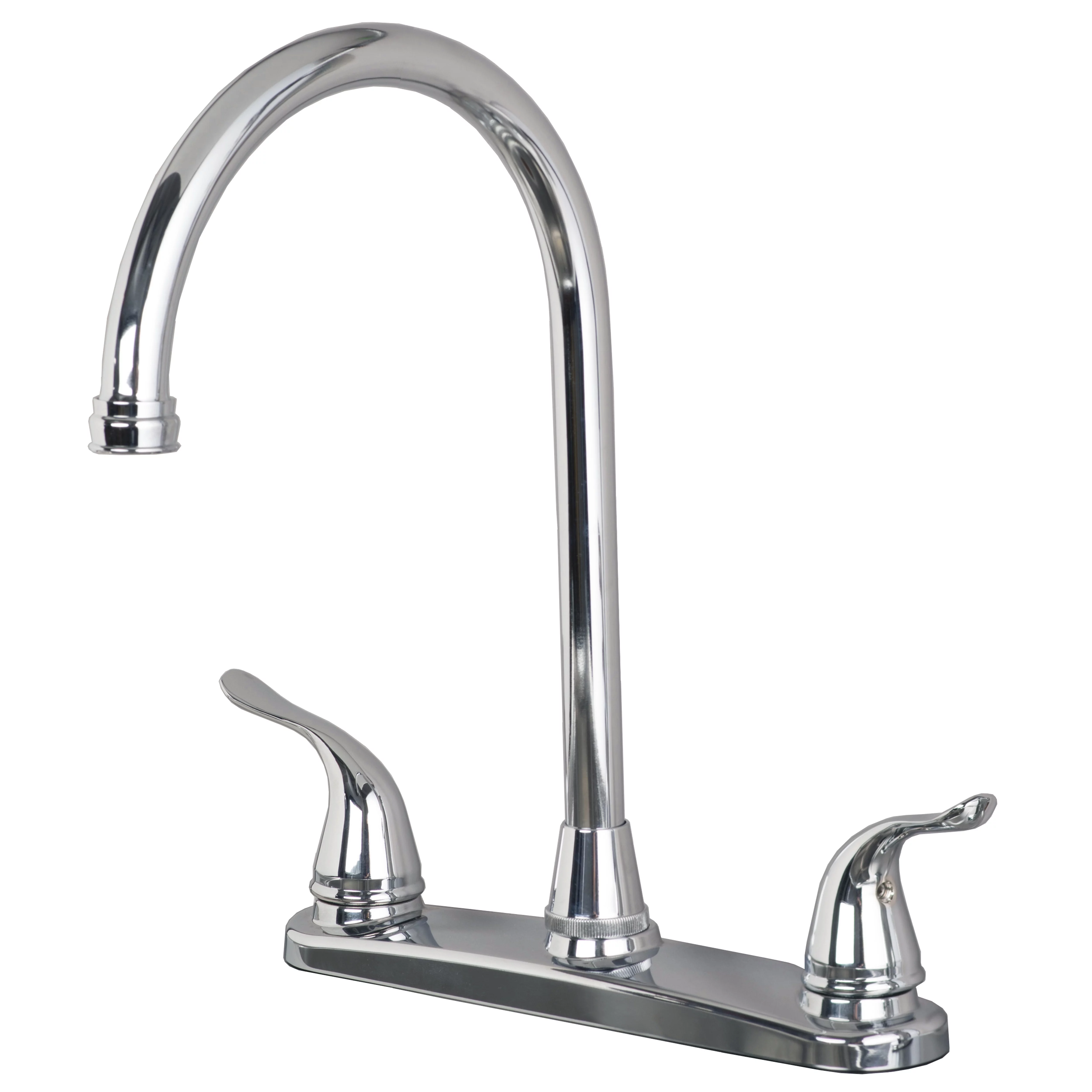Laguna Brass 1270CP Two Handle High Arc Kitchen Faucet for Three Hole Kitchen Sink Chrome Finish