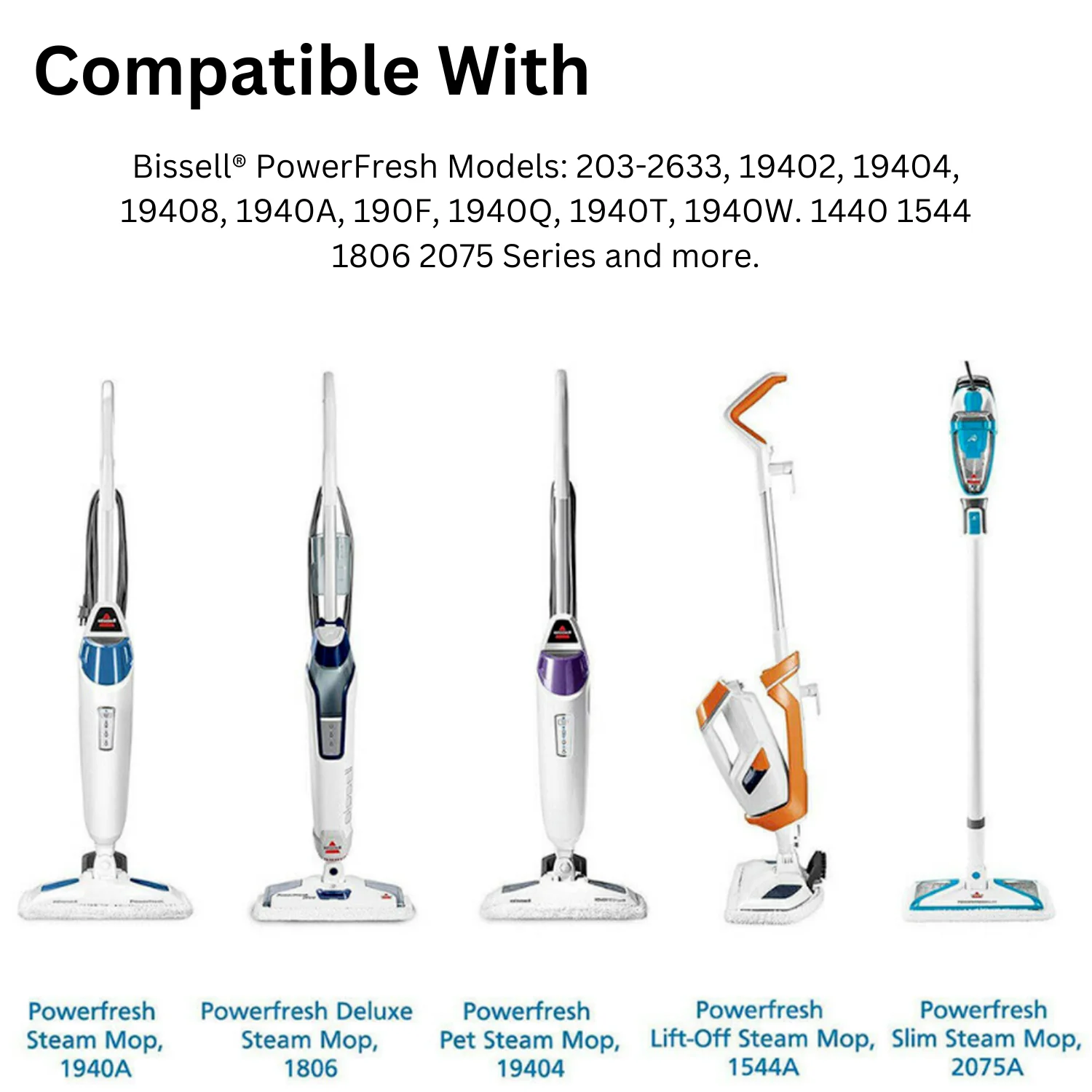 Steam Mop Pads fits Bissell PowerFresh Pad 1940 203-2633 19402 19404 19408  3 pcs