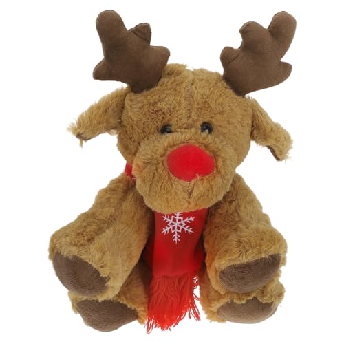 Gatuida Plush Reindeer Stuffed Animal Toy, 11. 41-inch Christmas Elk Plush Figurine, Light Brown Xmas Deer Animal Doll for Kids, Girls, and Children