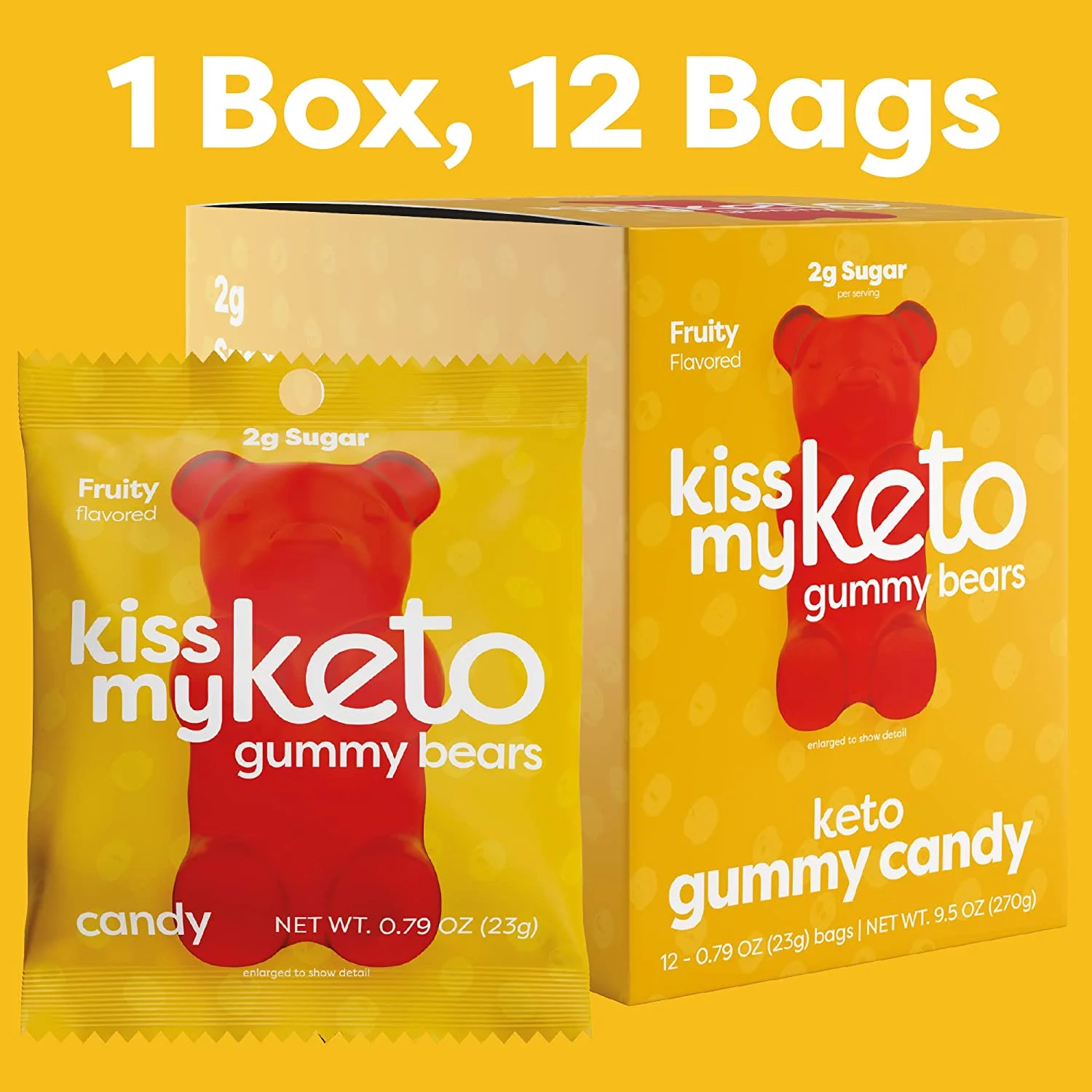 Kiss My Keto Gummies Candy – Low Carb Candy Gummy Bears, Keto Snack Pack – Healthy Candy Gummys – Vegan Candy, Keto Gummy Candy – Keto Candy Gummies (48-pack)