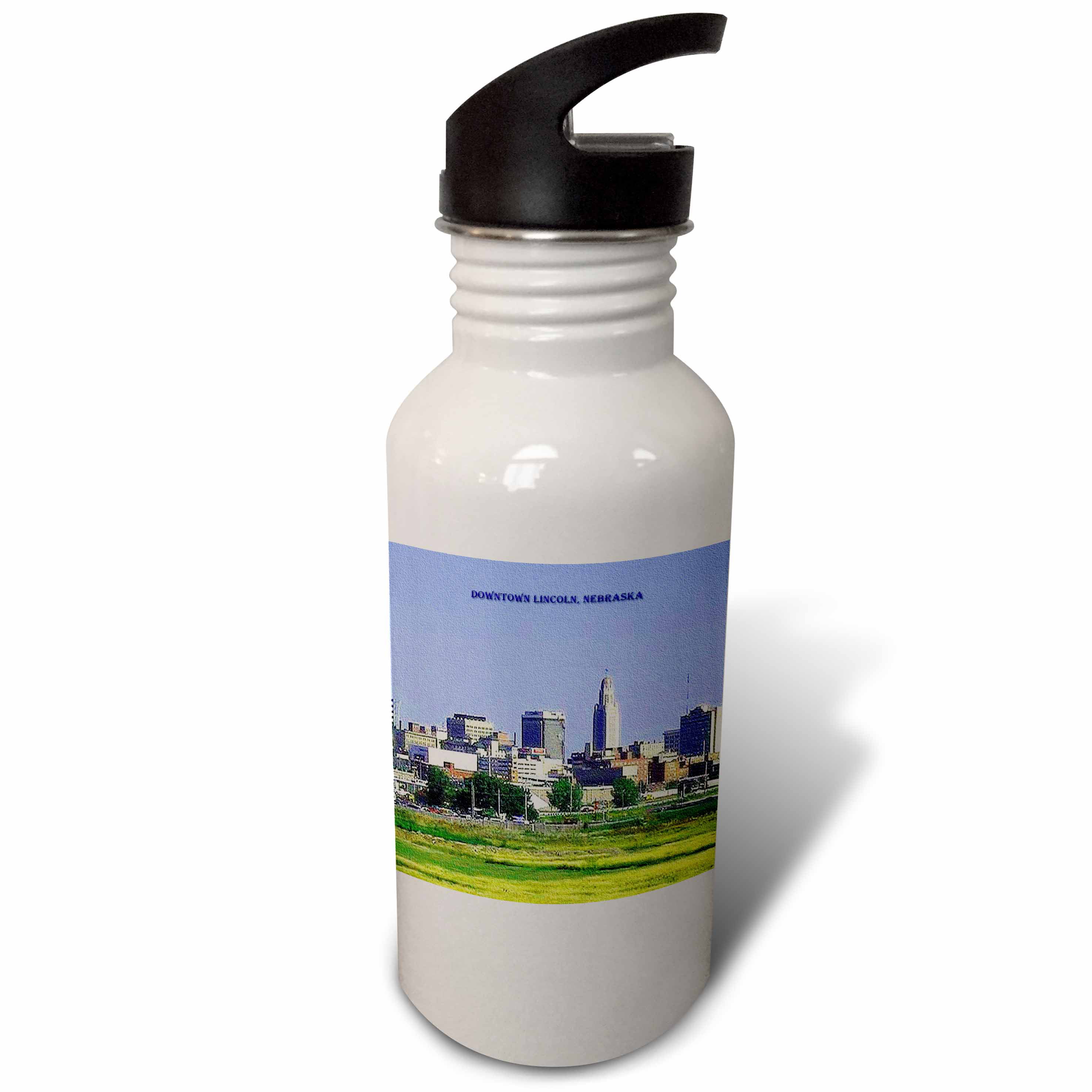 Downtown Lincoln Nebraska (Texturized) 21 oz Sports Water Bottle wb-55275-1
