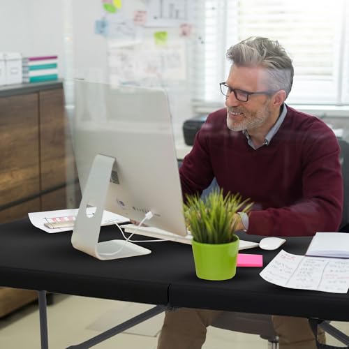 8 Foot Folding Banquet Table, Folding Plastic Indoor/Outdoor Desk, White