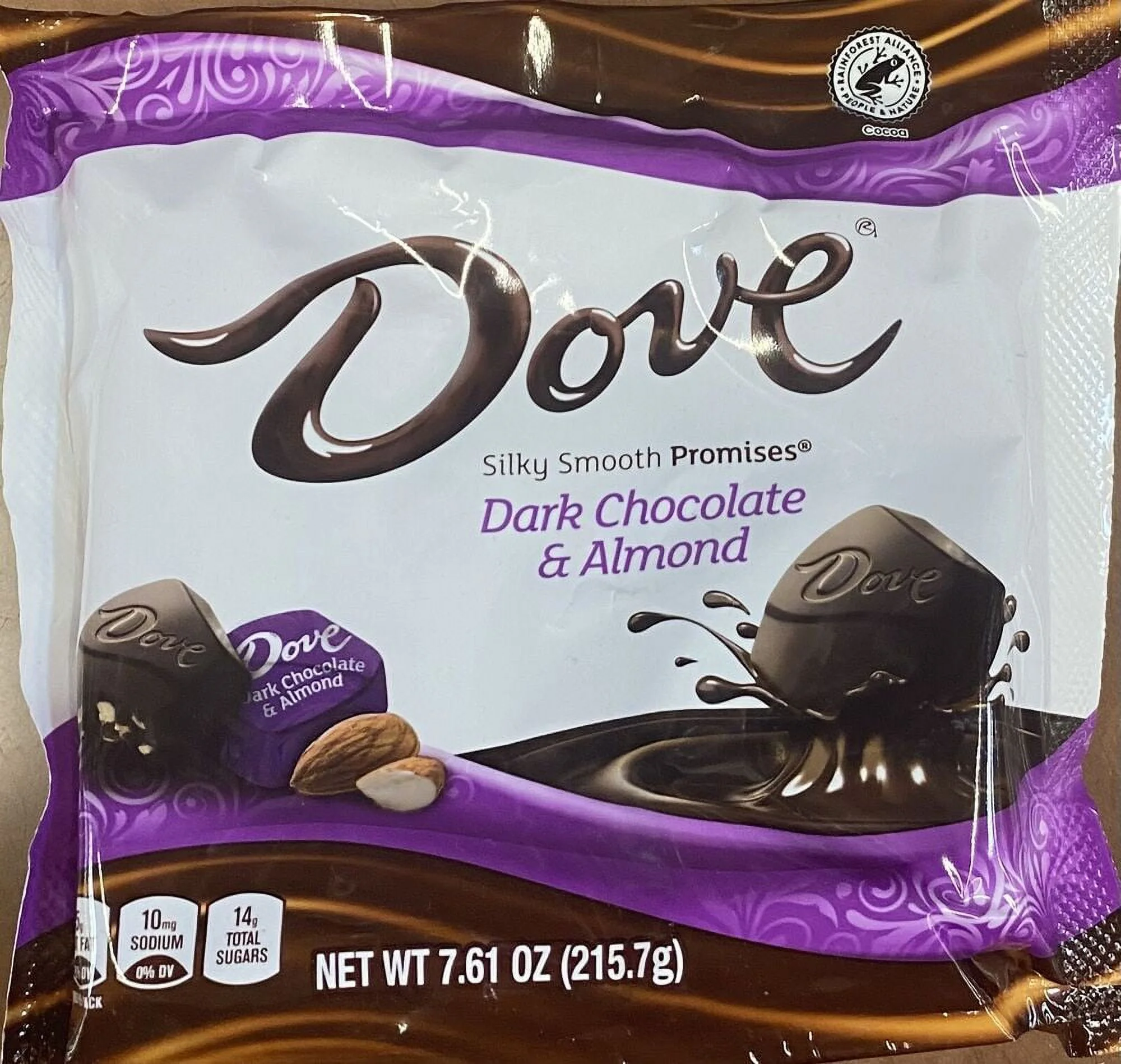 5x Dove Dark Chocolate & Almond Silky Smooth Promises Candy Bag 7.61 Oz - 5 PACK