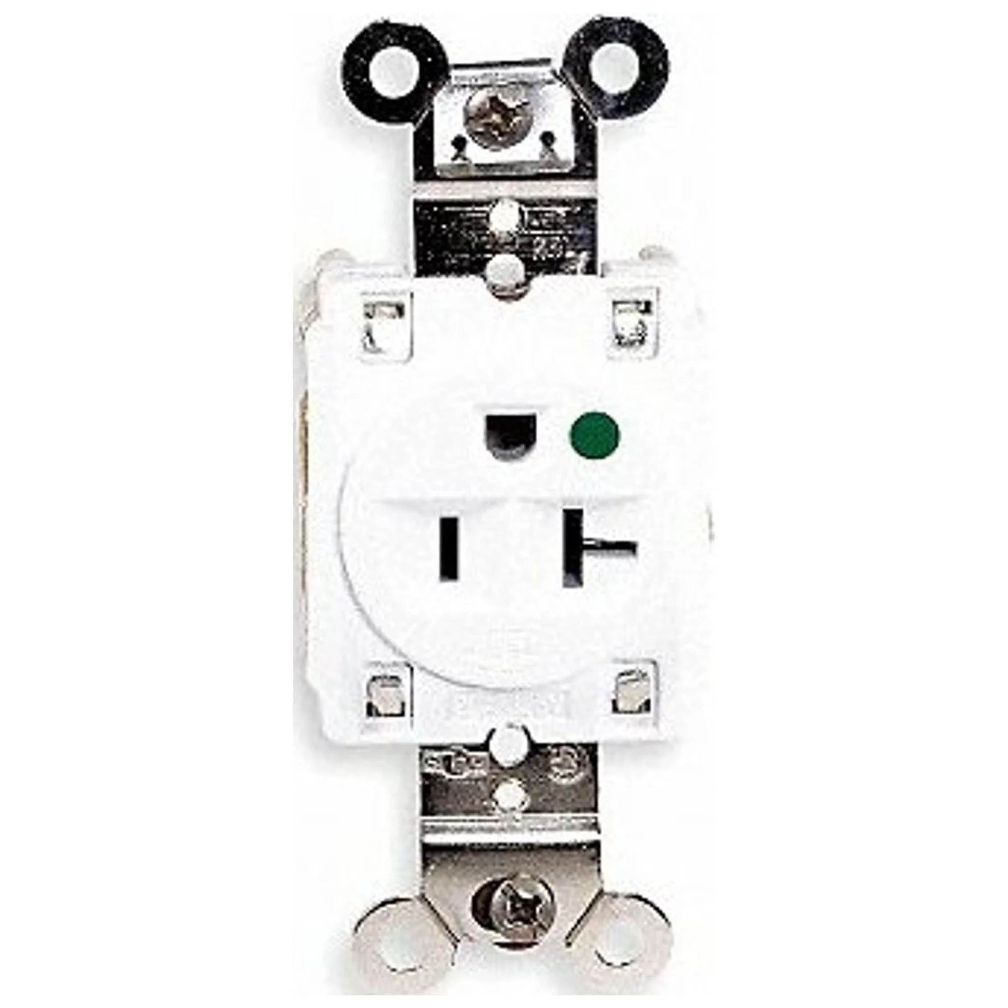Hubbell Recept,White,20 A,2P3W,Back; Side,1PK  HBL8310W
