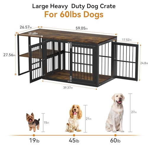 Dog Crate Furniture Large Breed Rustic Heavy Duty Dog Crate for Medium Large Dogs Indoor XL Dog Kennel Furniture 36