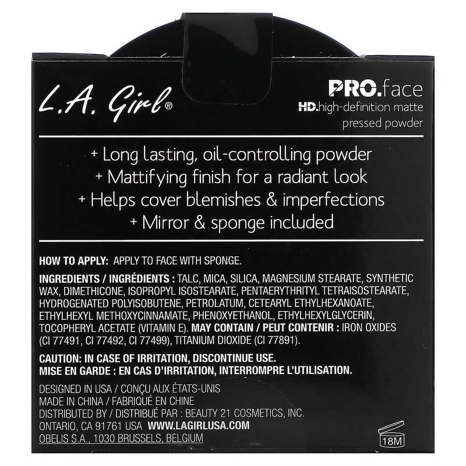 L.A. Girl, Pro Face HD Matte Pressed Powder, Creamy Natural, 0.25 oz Pack of 2