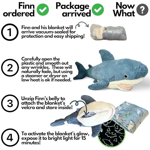 Shark Stuffed Animal with Blanket Inside: 3-in-1 Pillow, Blanket, and Friend - Lovable 29