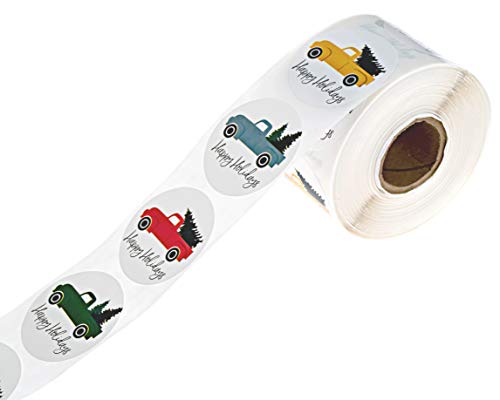Jolly Santa Stickers / 500 Happy Saint Nick Christmas Label Roll / 1.5