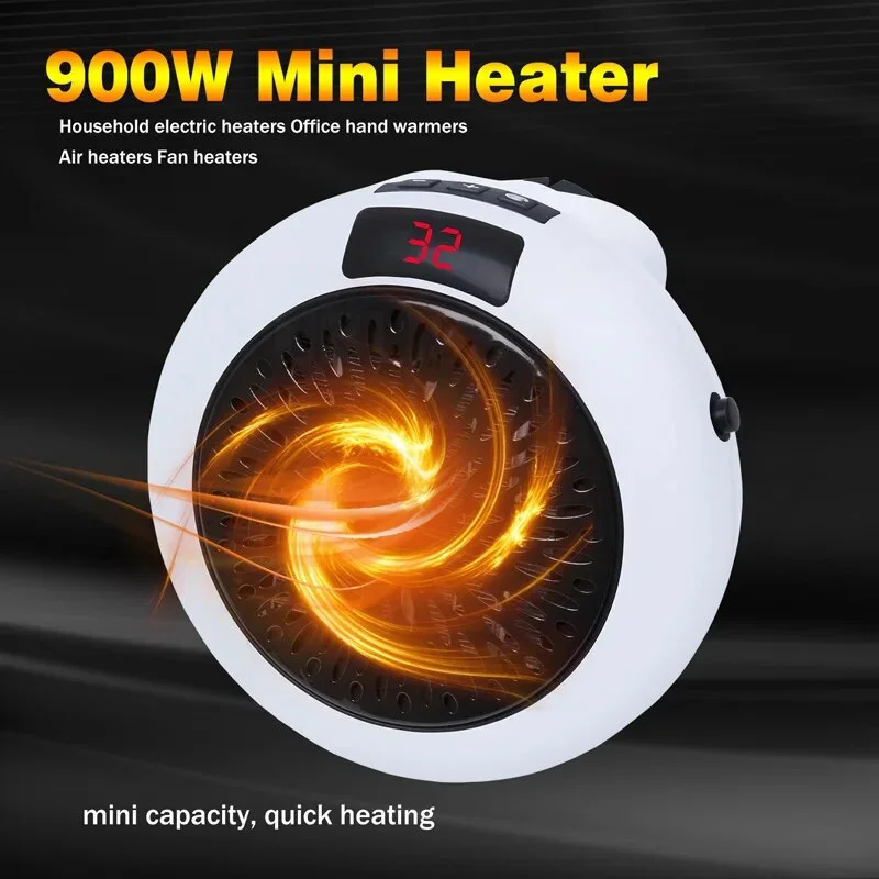 Electric Heater Portable Ptc Ceramic Hot Air Fan Household Desktop Wall Mounted Round Home Mini Appliances Winter Heater AU