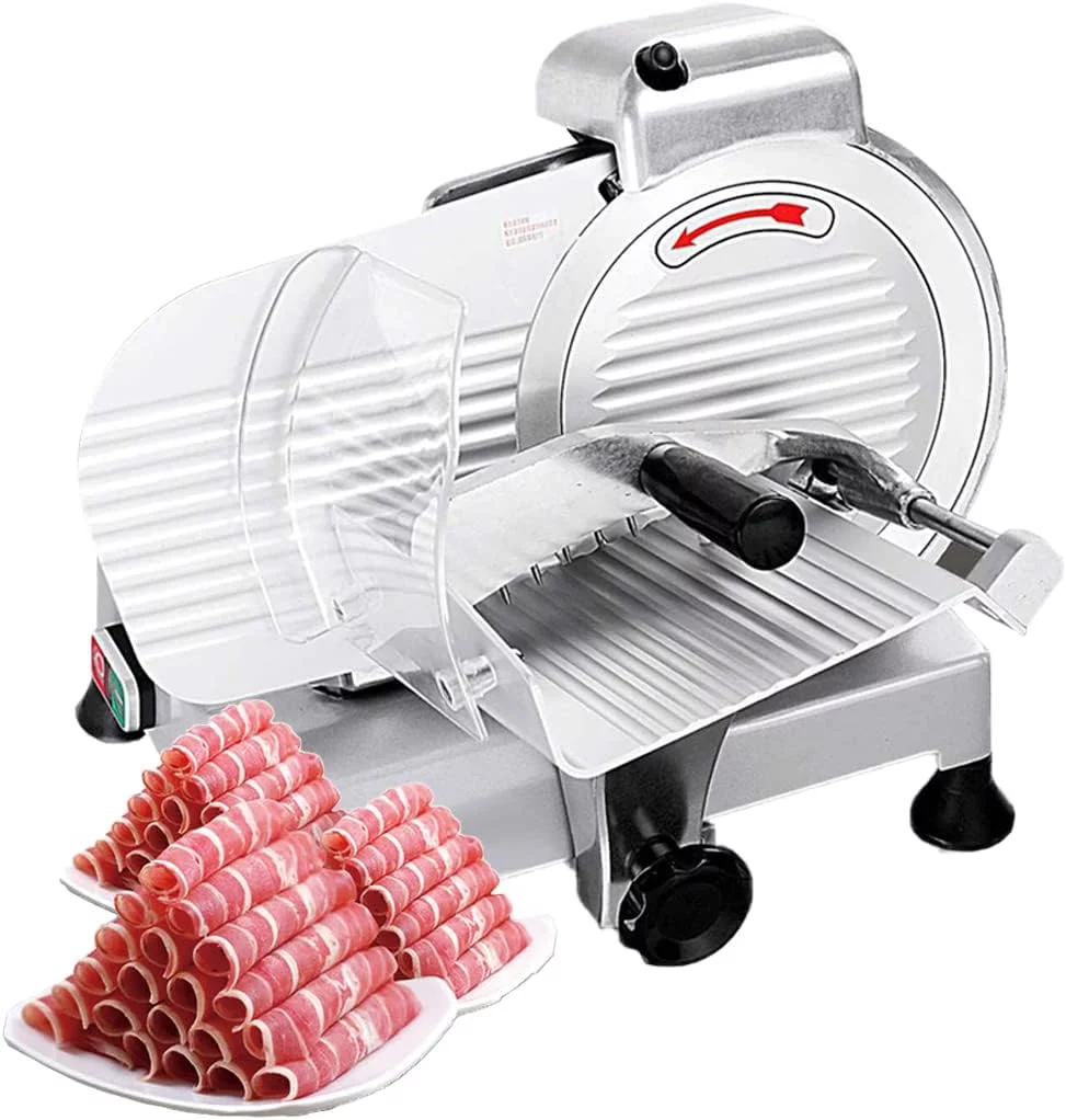 Kolice Commercial Electric Semi-Automatic Meat Slicer-240W 10'' Blade,Premium Carbon, Adjustable Thickness,Non-slip design,Child lock for safe,Low Noises for Home & Restaurant