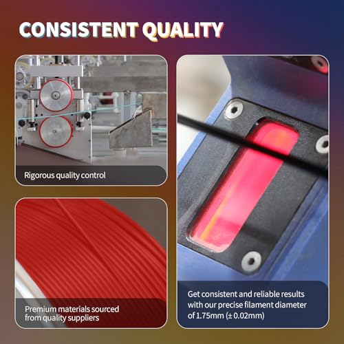 OVERTURE PLA Filament 1.75mm PLA 3D Printer Filament, 2kg Cardboard Spool (4.4lbs), Dimensional Accuracy +/- 0.02mm, Fit Most FDM Printer (Black 2-Pack)