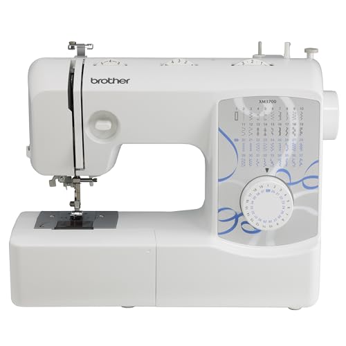 Brother XM3700 Machine, 37 Built-in Stitches, 5 Included Sewing Feet, 17.5 x 7.6 x 14.25 inches, White