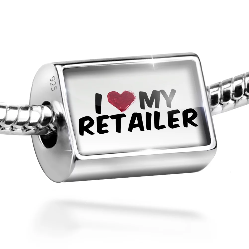 Neonblond Charm I heart love my Retailer 925 Sterling Silver Bead