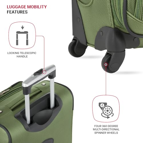 SwissGear Sion Softside Expandable Luggage, Black, Checked-Large 29-Inch