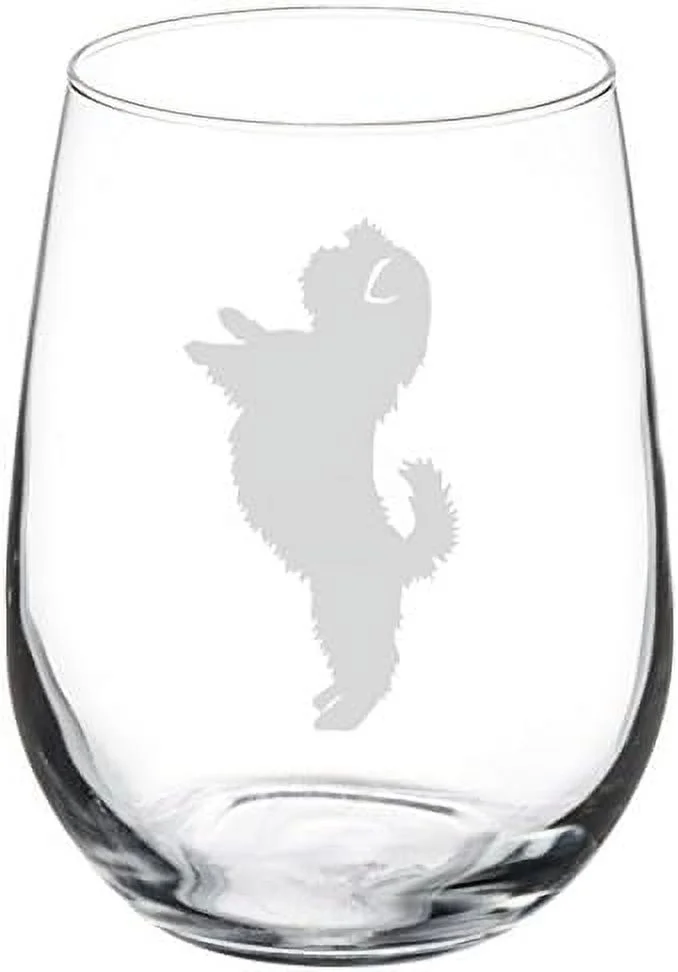 Wine Glass Goblet Shih Tzu Standing (17 Oz Stemless)